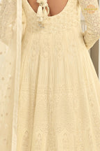 Ivory Maharani Premium Georgette Anarkali Gown Set
