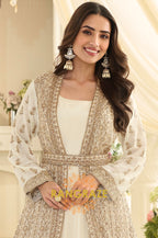 Ivory Premium Chinon Embroidered Anarkali Set
