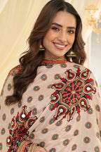 Gulnaar Heritage Crepe Silk Suit Set