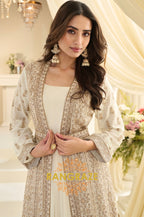 Ivory Premium Chinon Embroidered Anarkali Set