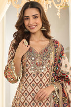 Gulnaar Heritage Crepe Silk Suit Set