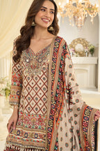 Gulnaar Heritage Crepe Silk Suit Set