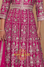 Rani Pink Premium Chinon Embroidered Designer Suit Set
