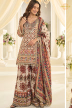 Gulnaar Heritage Crepe Silk Suit Set