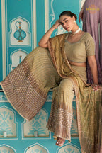 Antique Gold Readymade Georgette Palazzo Suit Set with Dupatta