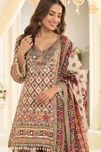 Gulnaar Heritage Crepe Silk Suit Set