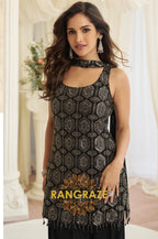 Midnight Mirror Crepe Silk Suit Set