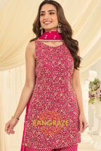 Rani Pink Premium Georgette Suit Set