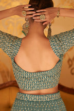 Teal Readymade Georgette Palazzo Suit Set with Dupatta