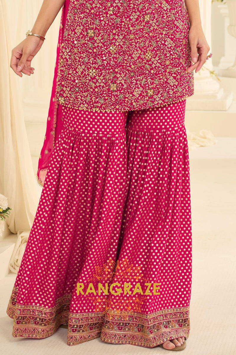 Rani Pink Premium Georgette Suit Set