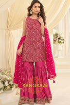 Rani Pink Premium Georgette Suit Set