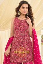 Rani Pink Premium Georgette Suit Set
