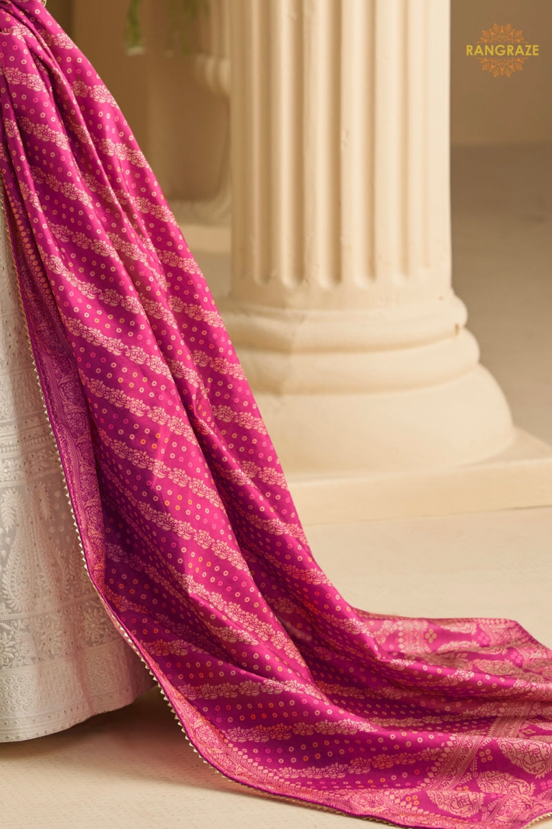 Off-White Premium Georgette Anarkali Suit Set