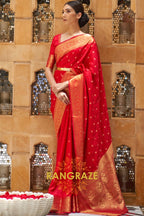 Bridal Red And Golden Woven Kanjivaram Silk Saree
