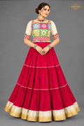 Festive Tiered Frilled Lehenga Choli with Mirror & Thread Work