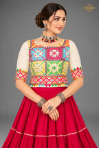 Festive Tiered Frilled Lehenga Choli with Mirror & Thread Work