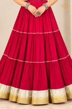 Festive Tiered Frilled Lehenga Choli with Mirror & Thread Work