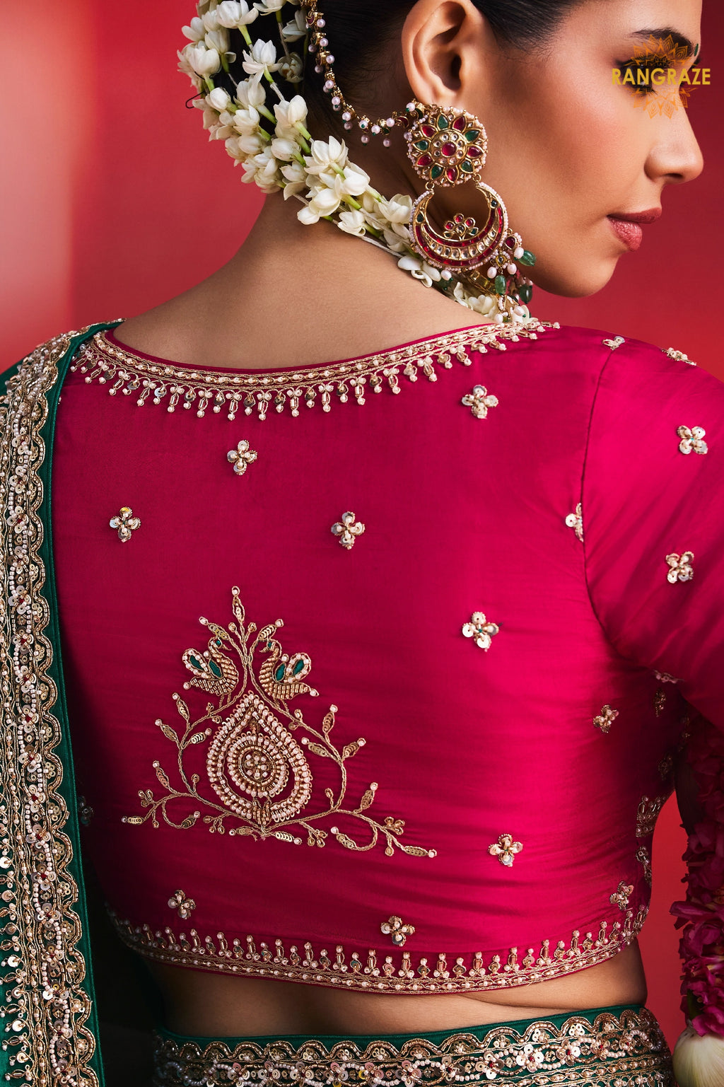 Green Embroidered Silk Saree With Designer Border