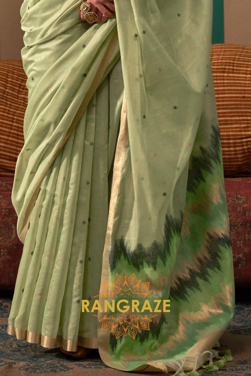 Meadow Breeze: Handloom Linen Saree