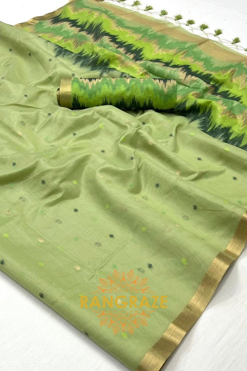 Meadow Breeze: Handloom Linen Saree