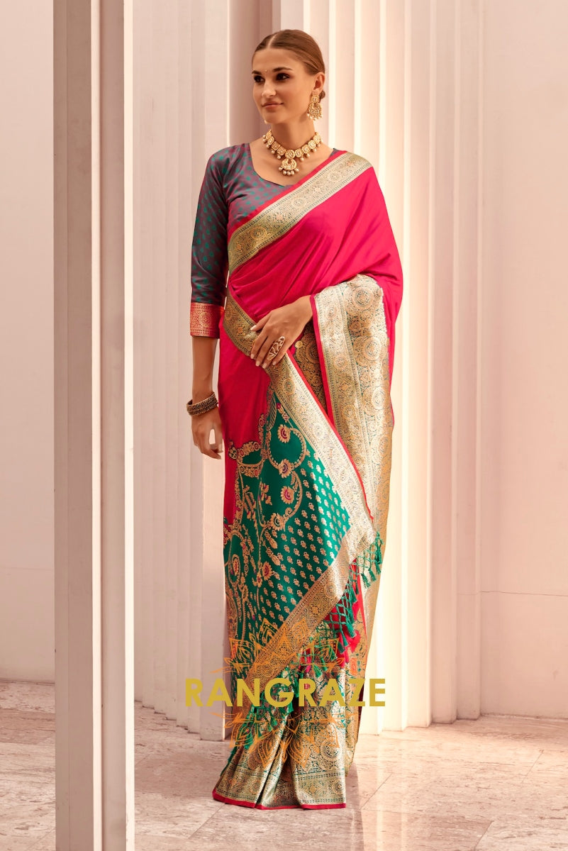 Raspberry Royale Banarasi Silk Saree