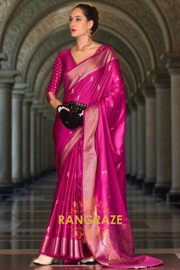 Fuchsia Royale Banarasi Silk Saree