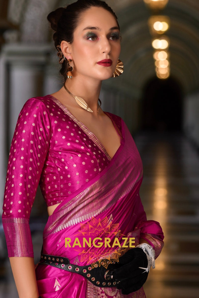 Fuchsia Royale Banarasi Silk Saree