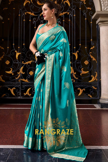 Oceanic Opulence Banarasi Silk Saree