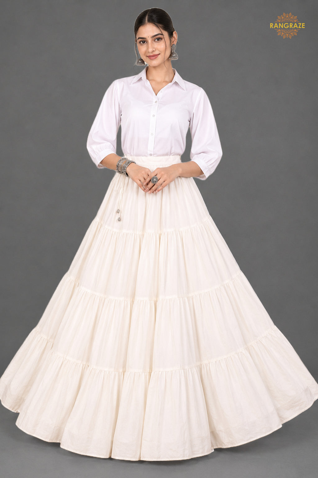 Ivory Ruffle Royale Skirt