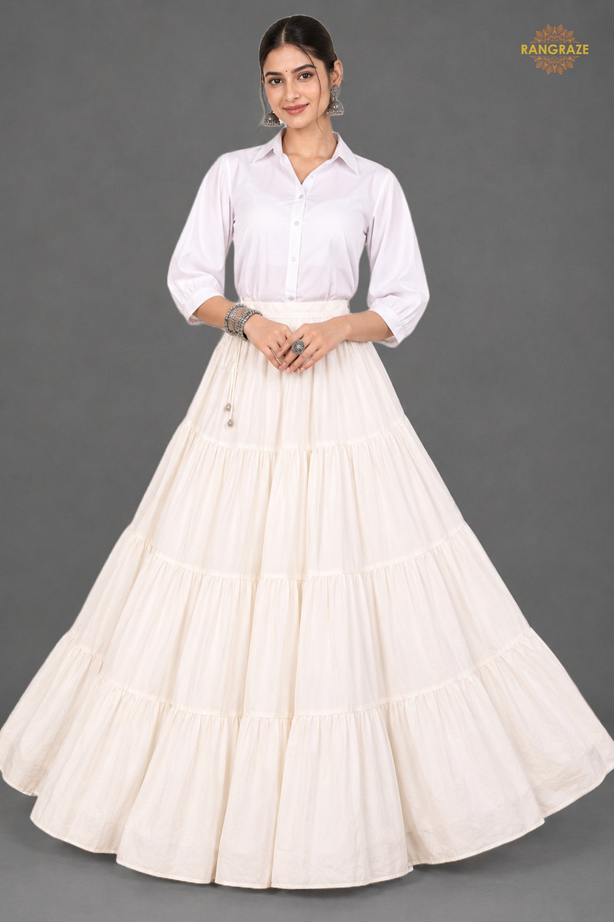 Ivory Ruffle Royale Skirt