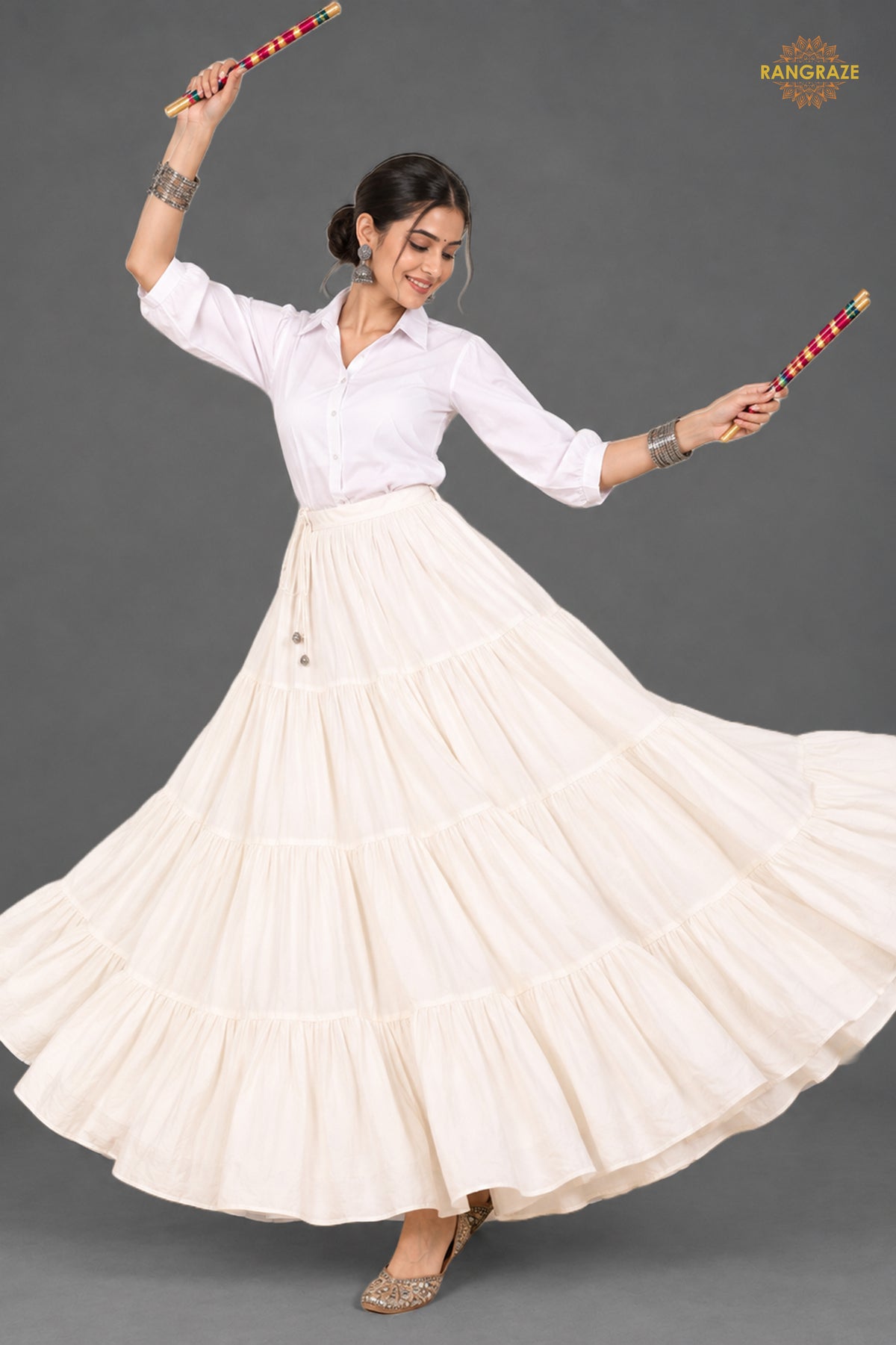 Ivory Ruffle Royale Skirt
