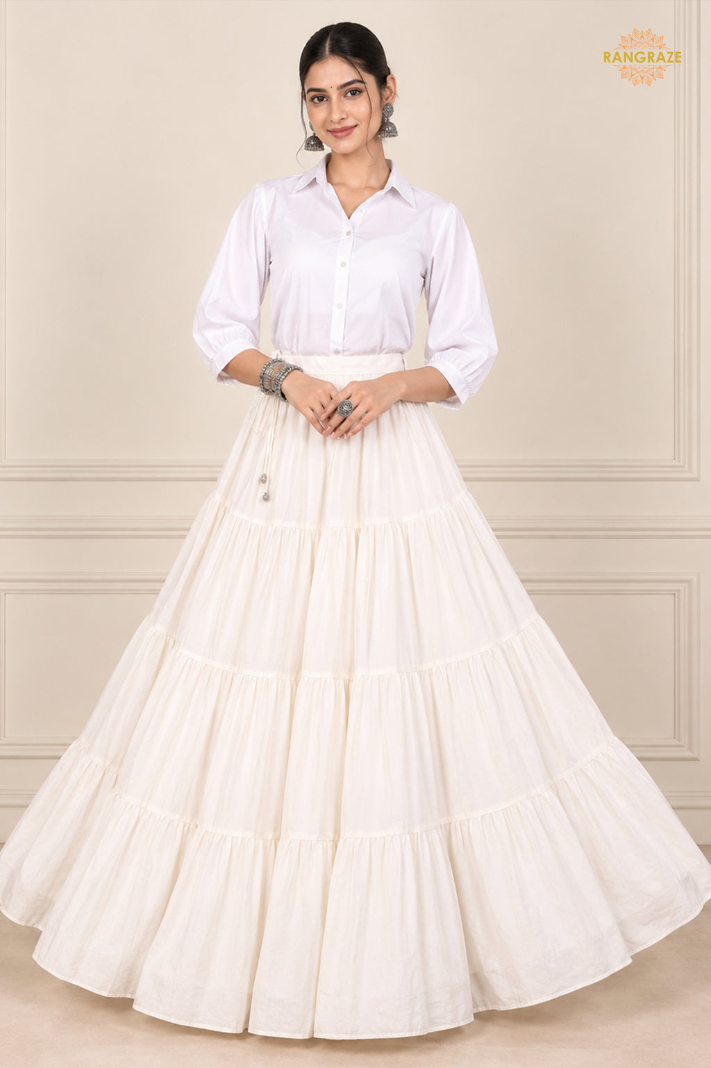Ivory Ruffle Royale Skirt