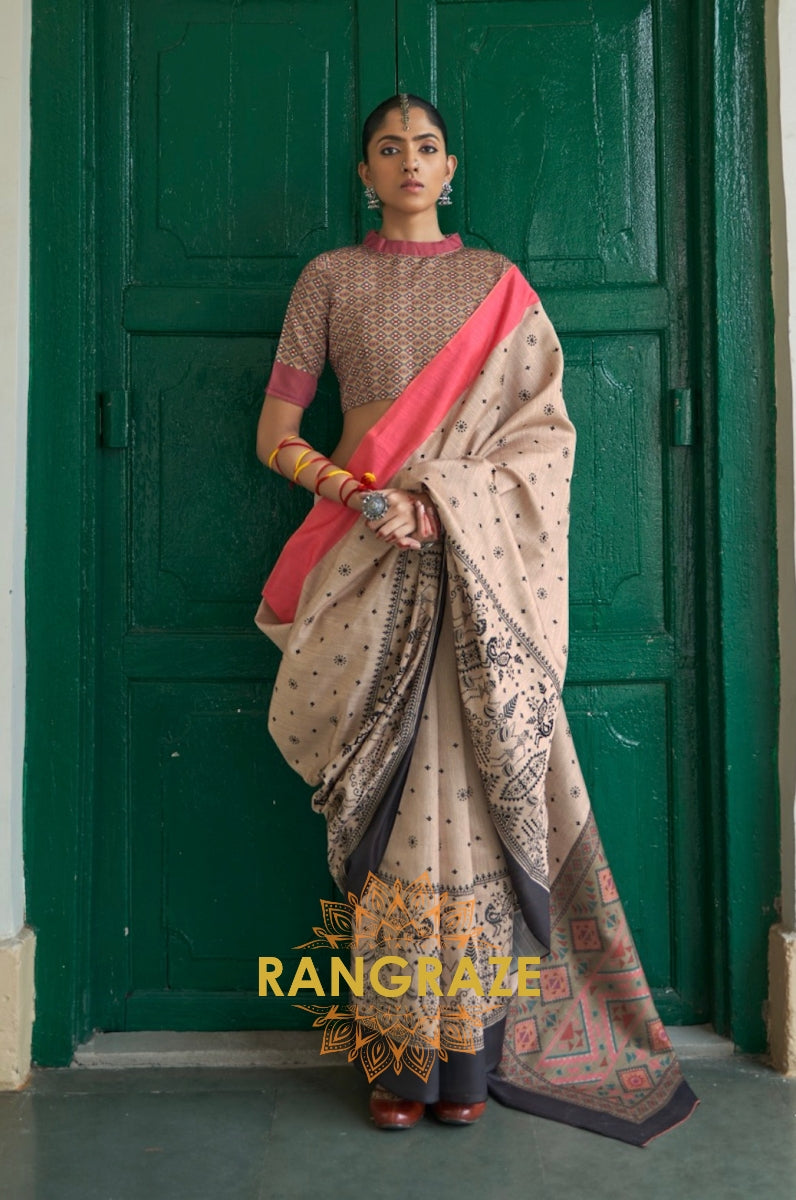 Royal Pink Designer Saree With Knitted Embroidery Work