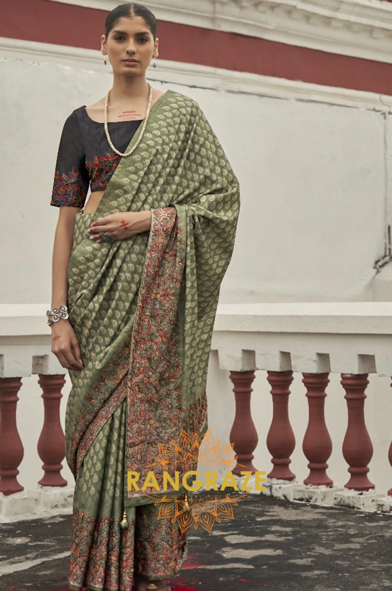 Sea Green Tirupur Style Royal Designer Silk Saree