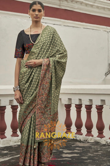 Sea Green Tirupur Style Royal Designer Silk Saree