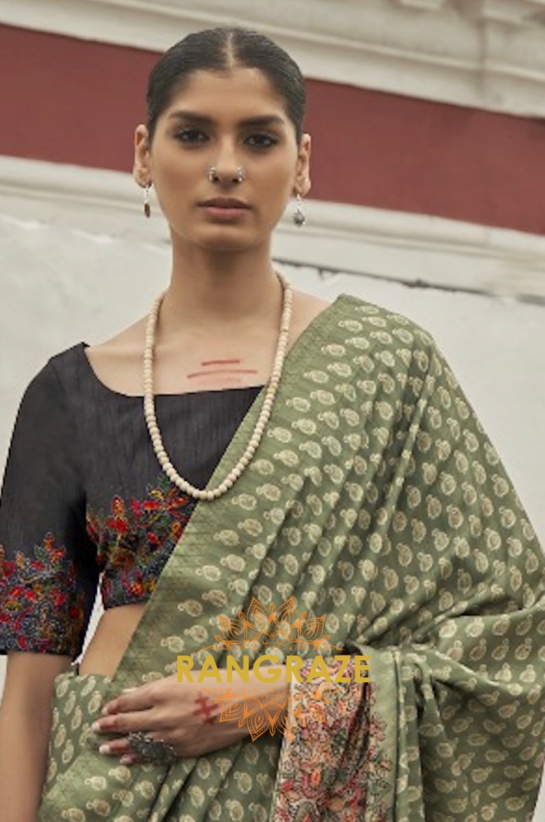 Sea Green Tirupur Style Royal Designer Silk Saree