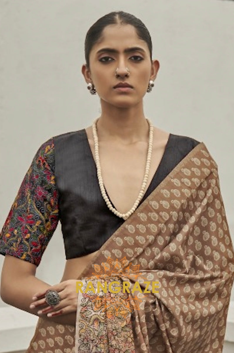 Brown Tirupur Style Royal Designer Silk Saree