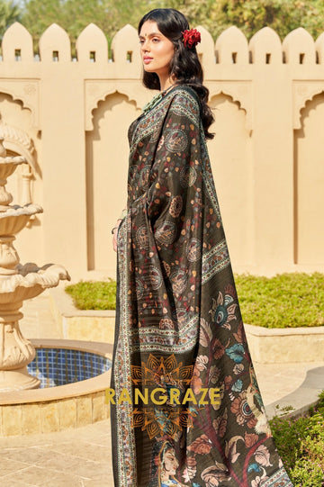 Majestic Grey Suruchi Silk Printed Saree