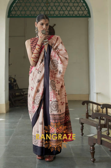 Majestic Pink Designer Saree With Knitted Embroidery Work