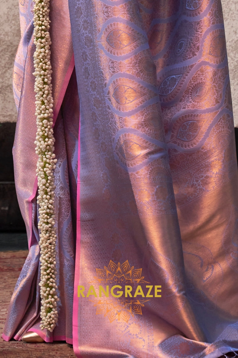 Royal Purple Zari Kanjivaram Silk Saree