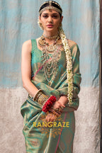 Emerald Green Zari Kanjivaram Silk Saree