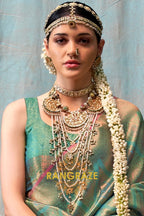 Emerald Green Zari Kanjivaram Silk Saree