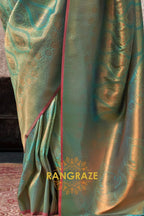 Emerald Green Zari Kanjivaram Silk Saree