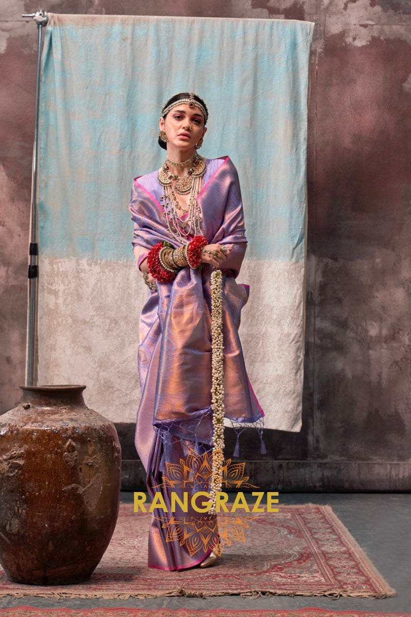 Royal Purple Zari Kanjivaram Silk Saree