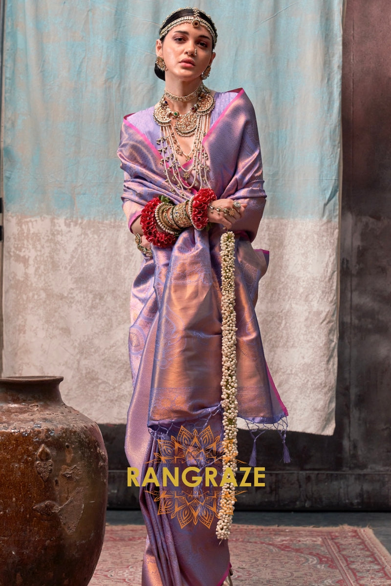 Royal Purple Zari Kanjivaram Silk Saree
