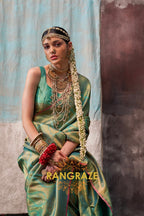 Emerald Green Zari Kanjivaram Silk Saree