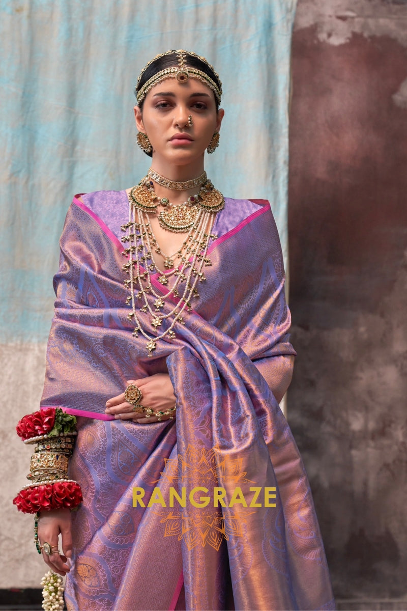 Royal Purple Zari Kanjivaram Silk Saree