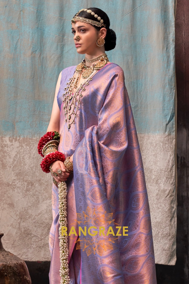 Royal Purple Zari Kanjivaram Silk Saree