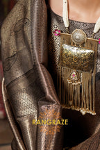 Majestic Mocha Kanjivaram Saree