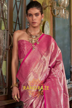 Regal Rose Blush Kanjivaram Saree